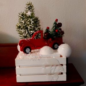 Red Truck Winter Decor